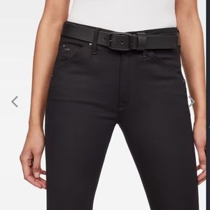 G- star women's Carley belt blk matt cuba leather with blk metal size 90/ 36 Us